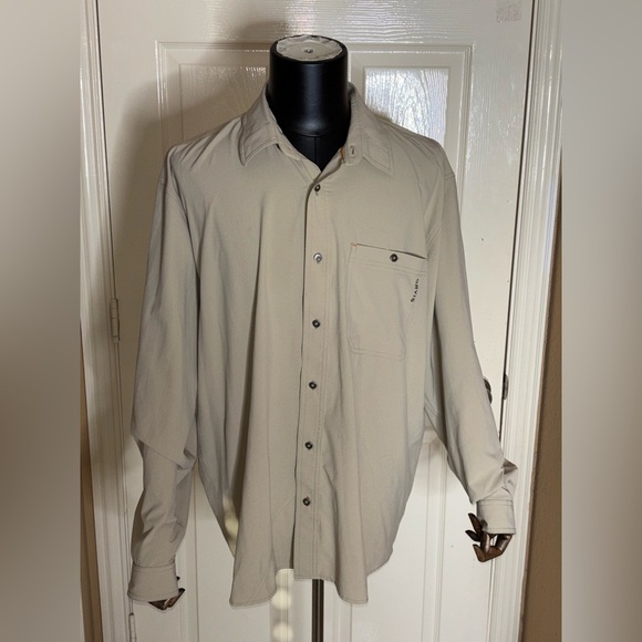 Orvis Other - Men's Orvis Button Down XL Tan Brown Long Sleeve Polyester, And Spandex Shirt